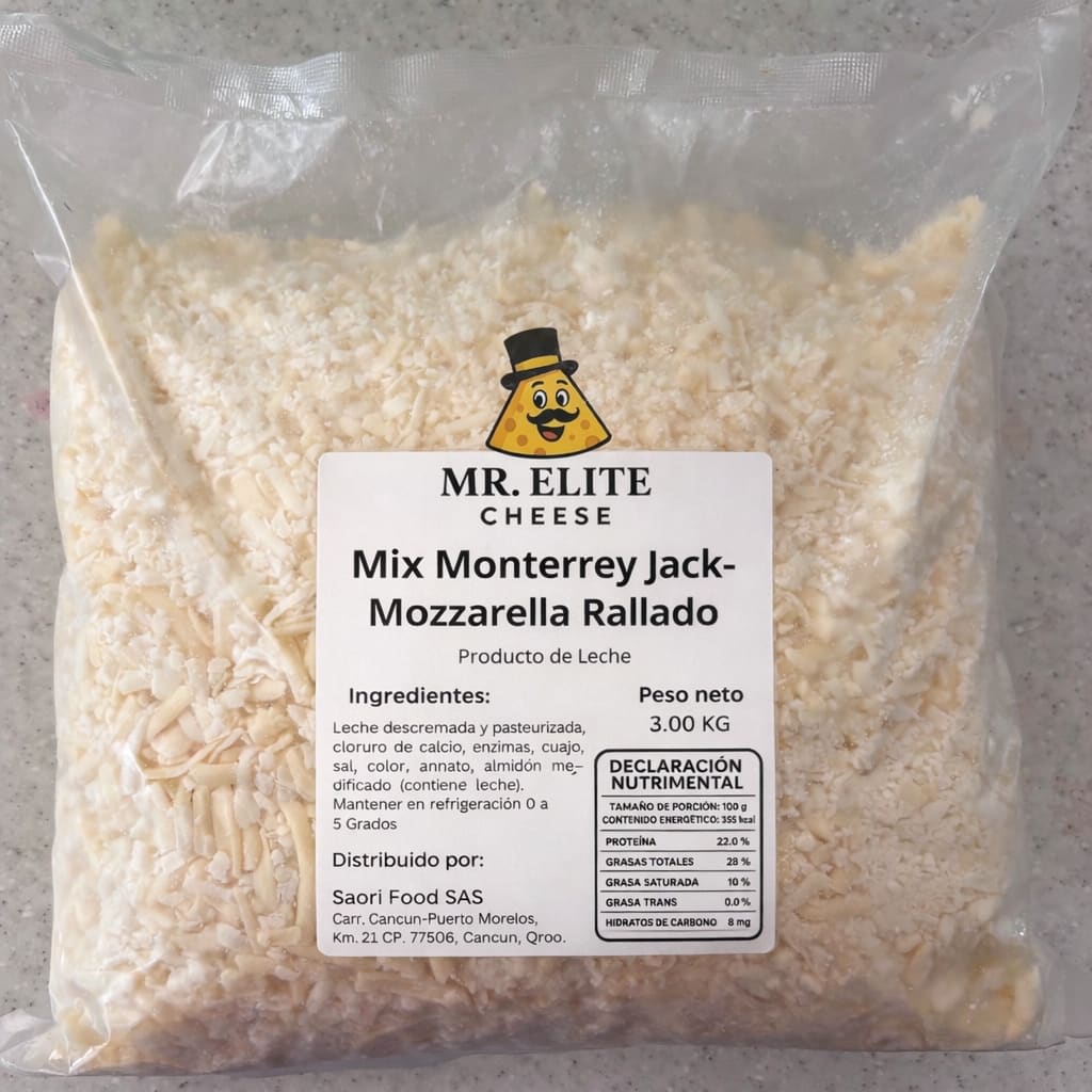 Bolsa de Queso Mix de Mozzarellas Mr. Elite Cheese