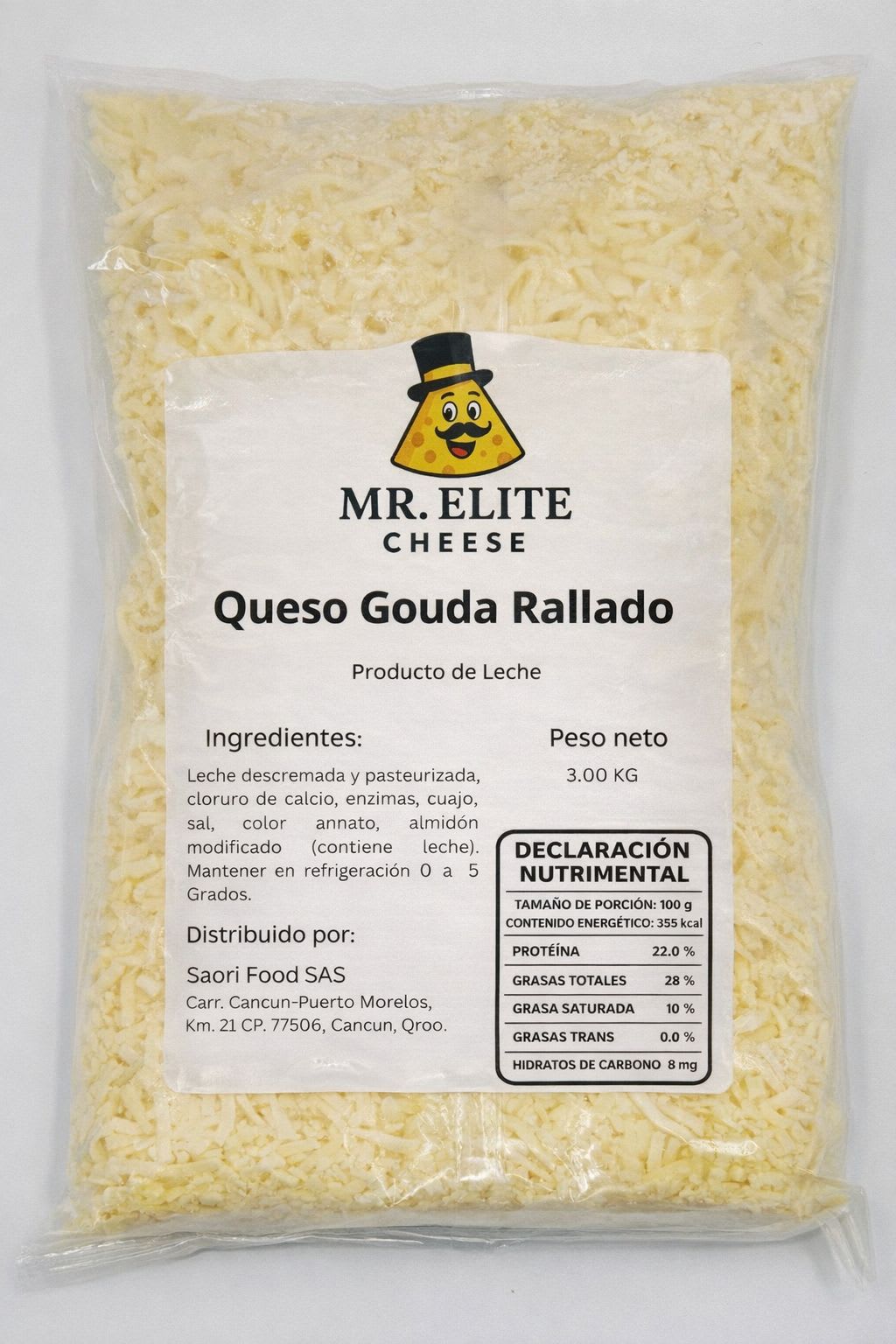Bolsa de Queso Gouda Rallado Mr. Elite Cheese